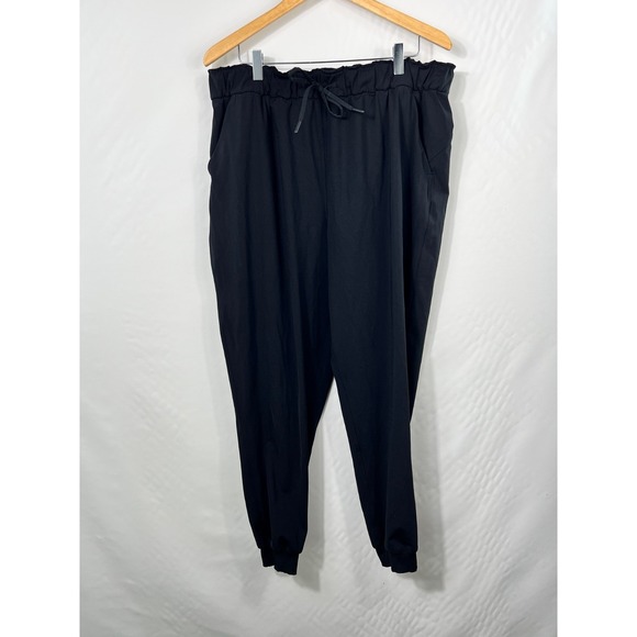 lululemon athletica Pants - Lululemon Women's Keep Moving Black‎ Joggers Tie Drawstring Size 14 Workout Gym